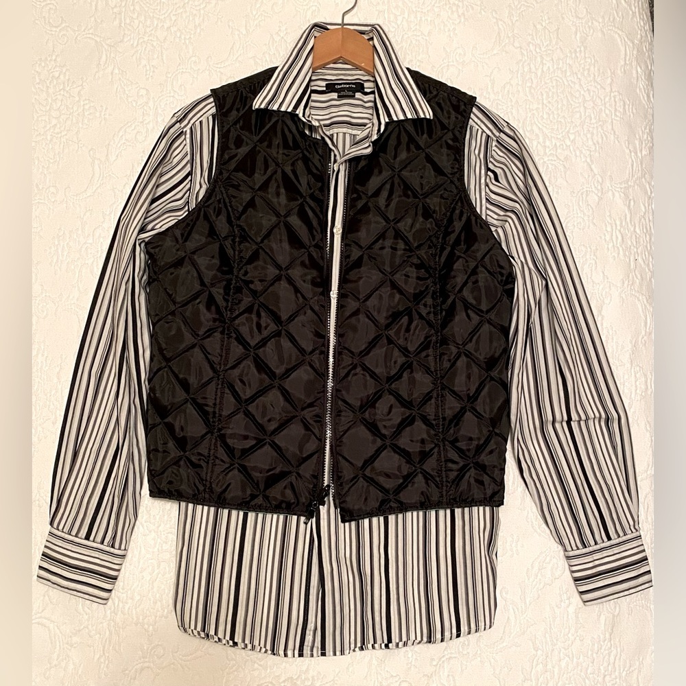 SUSAN BRISTOL reversible Vest sz L & CLAIBORNE Ladies Shirt sz L